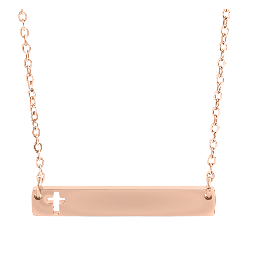 personalized_rose_gold_cross_bar_necklace