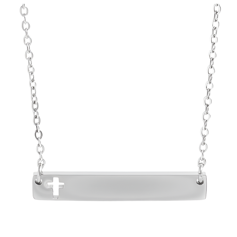 personalized_silver_cross_bar_necklace